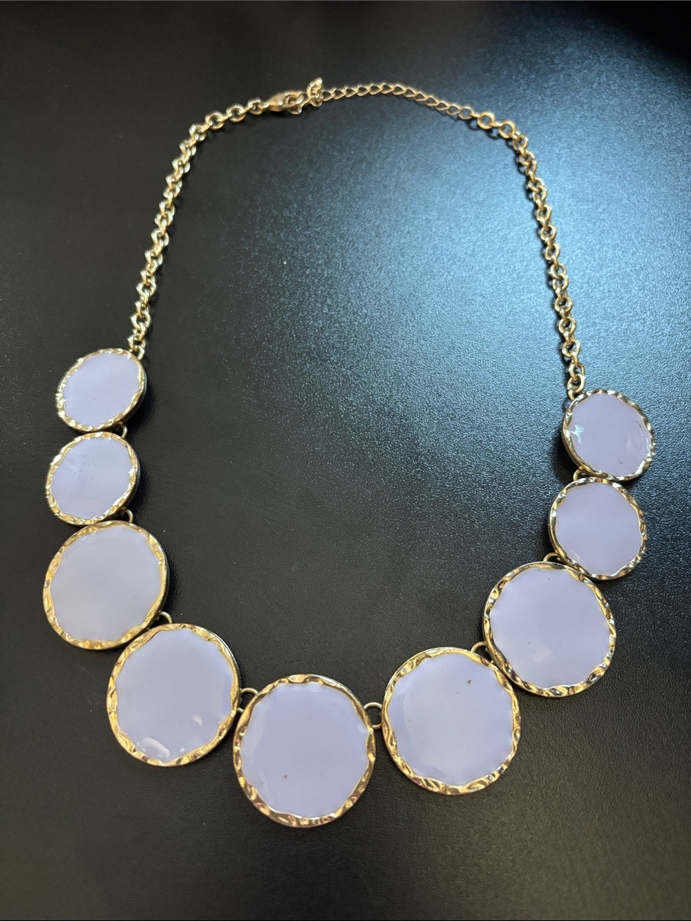 Gold-Frame Lavender Statement Necklace